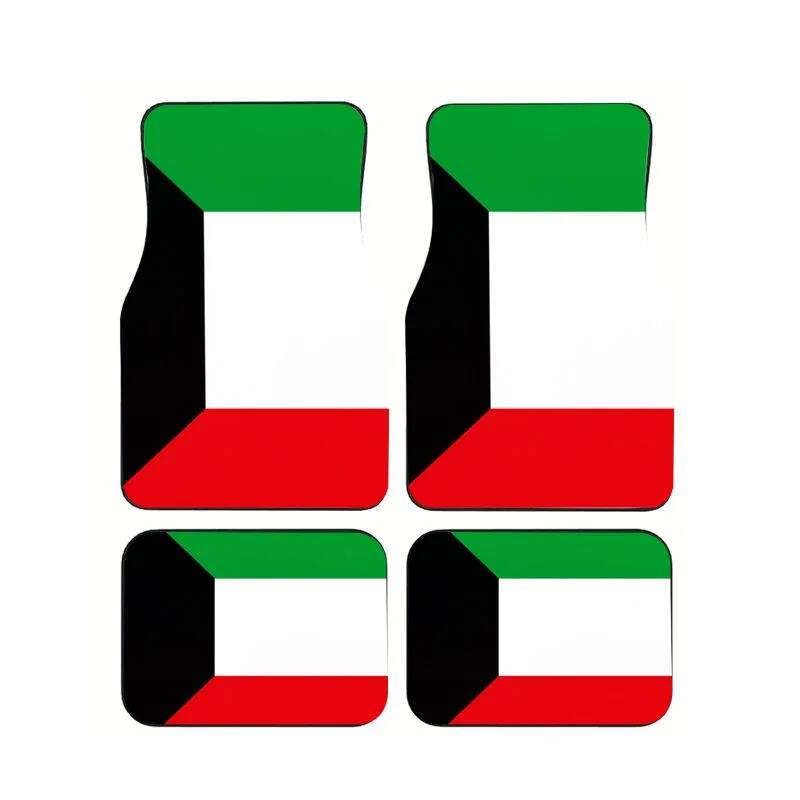 Car Accessories Kuwait - Kuwait Flag Car Floor Mats 4Pcs