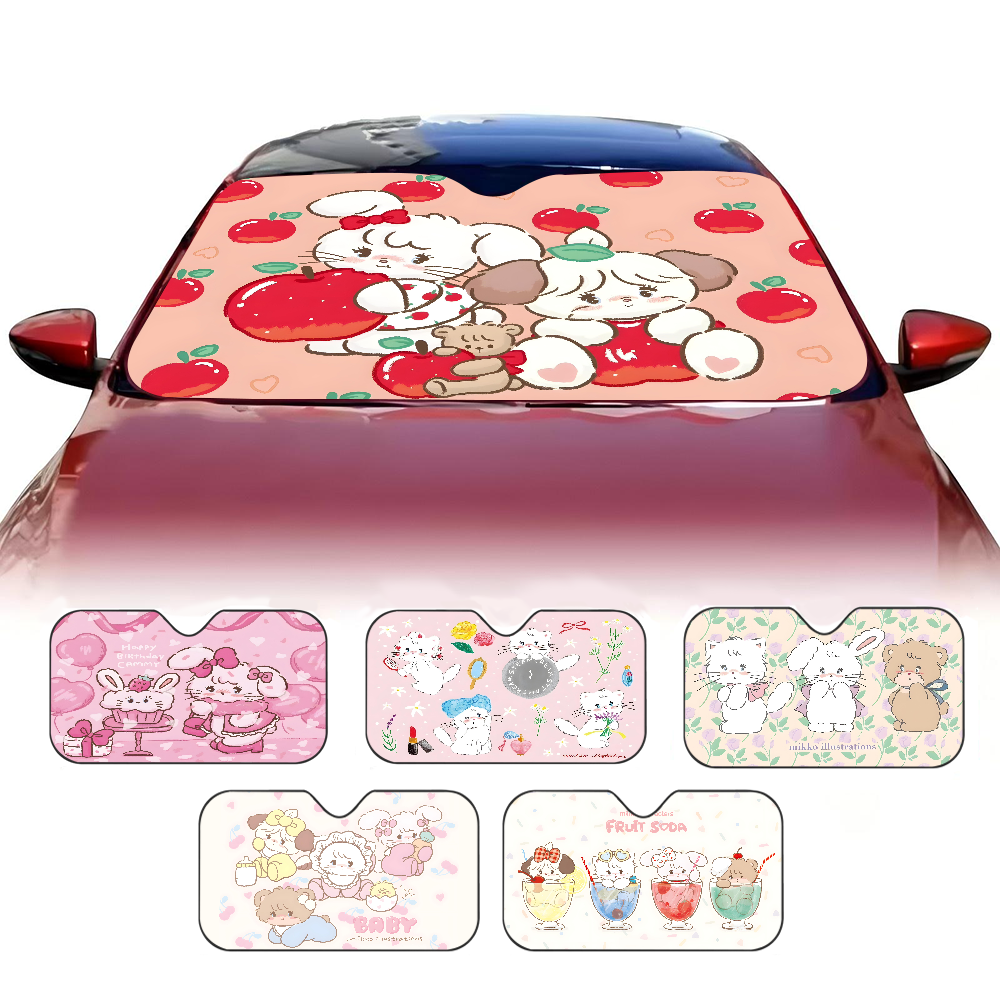 Windshield Sun Shade - Mikko Anime Cartoon Car Sunshade Front