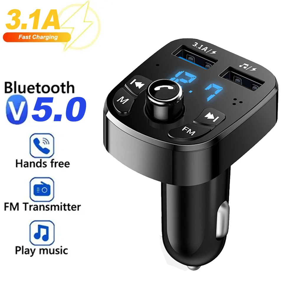 Wireless Car Charger - Hands-free Bluetooth 5.0 MP3 Car Charger