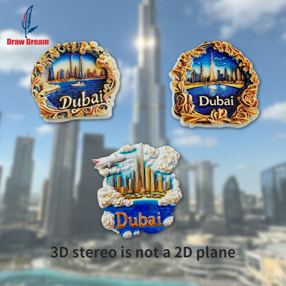 Car Accessories Dubai - 1Pc Dubai Creative 3D Refrigerator Magnet