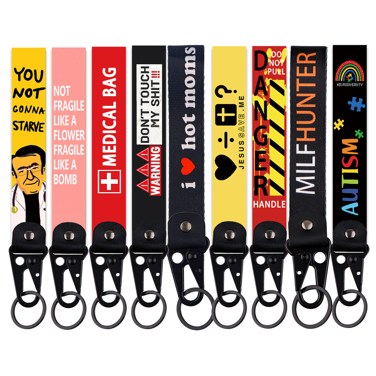 Car Accessories Quotation - Warning Quote Phrase Word Car Keychain