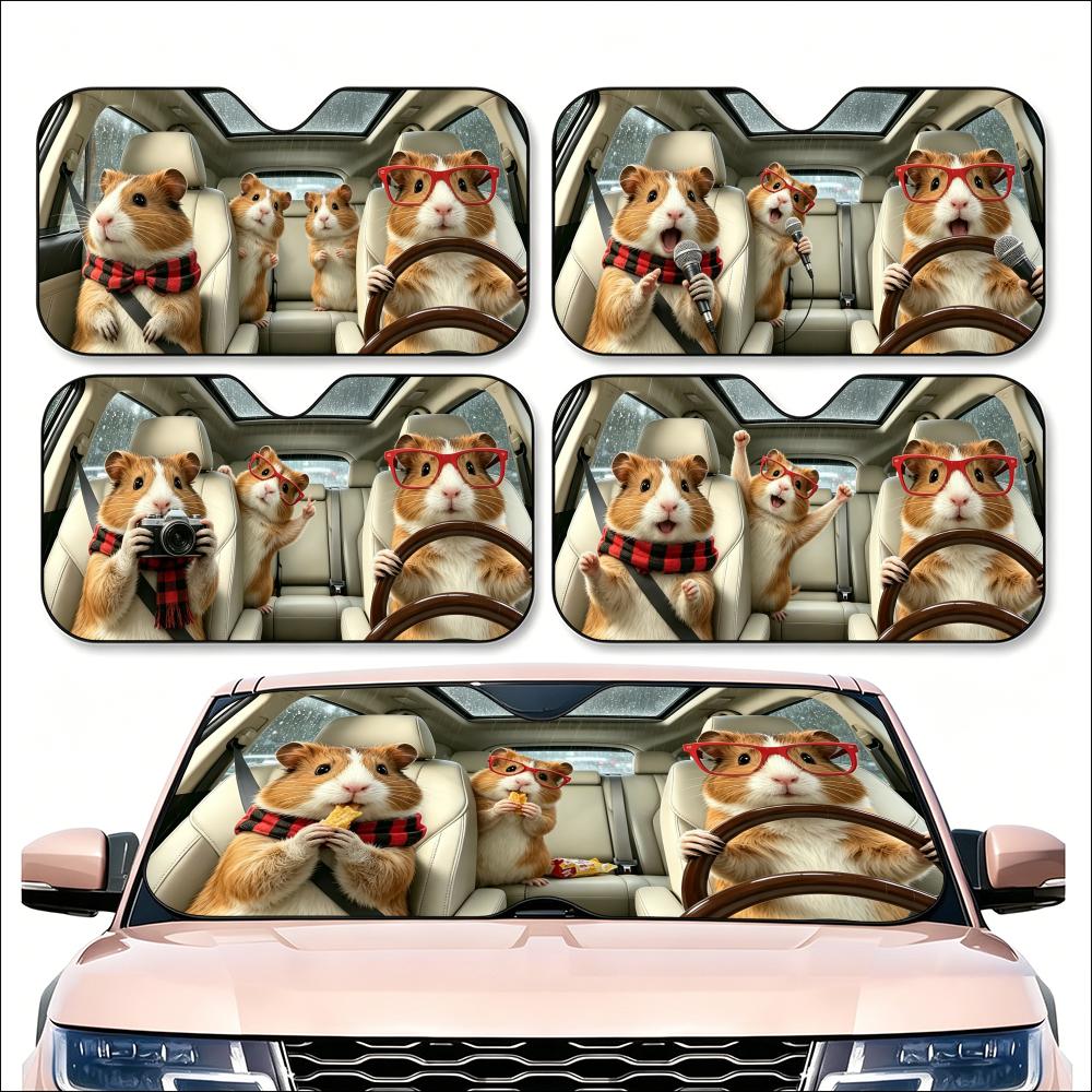 Windshield Sun Shade - Pattern G-Guinea P-Pig Sun Visor Car