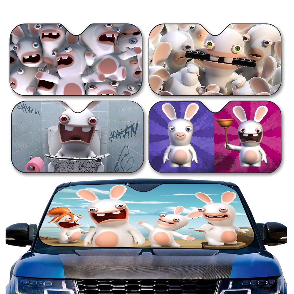 Windshield Sun Shade - R-Rabbids I-InvasionS Car Windshield Funny Sun