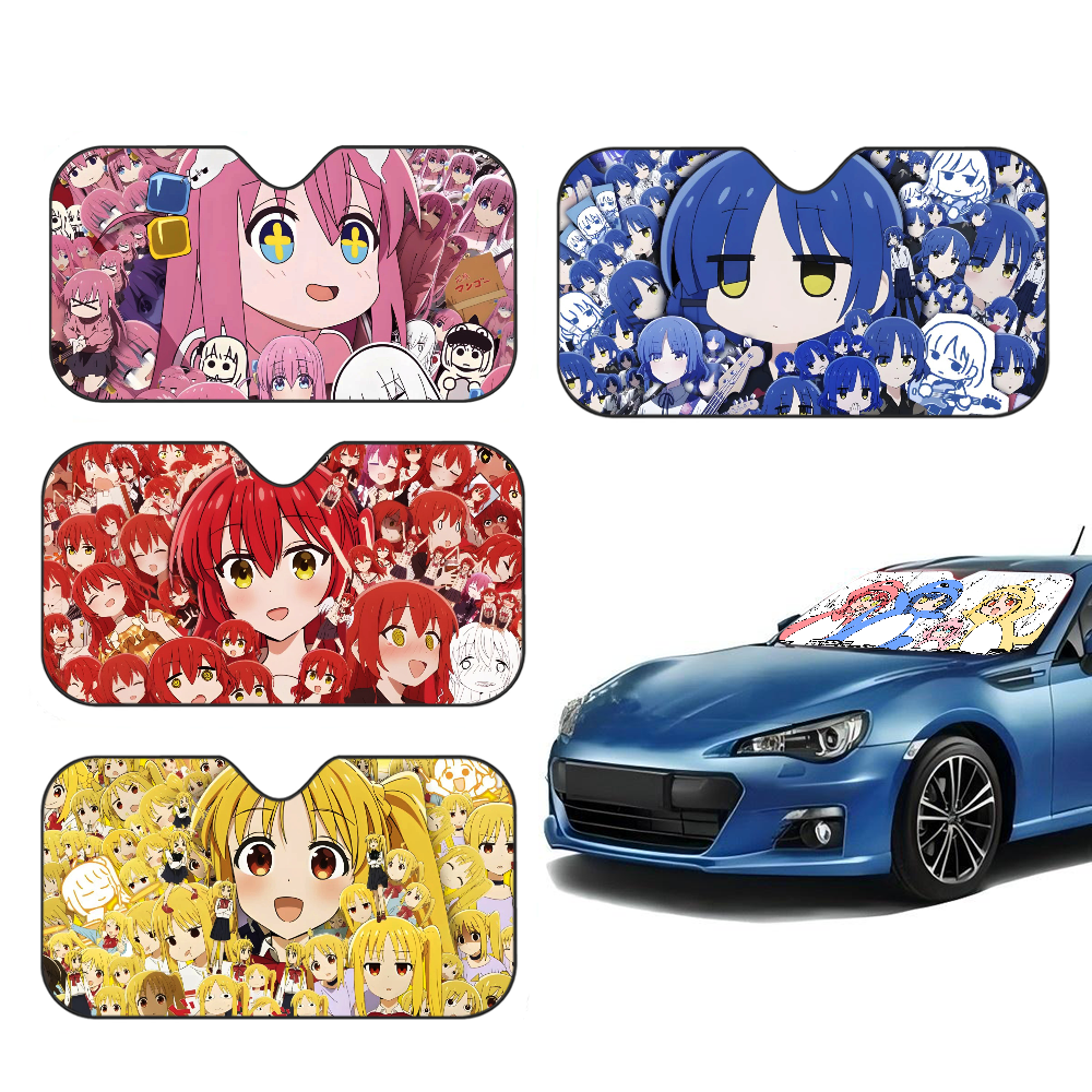 Windshield Sun Shade - Anime B-bocchi The Rock Cartoon Car