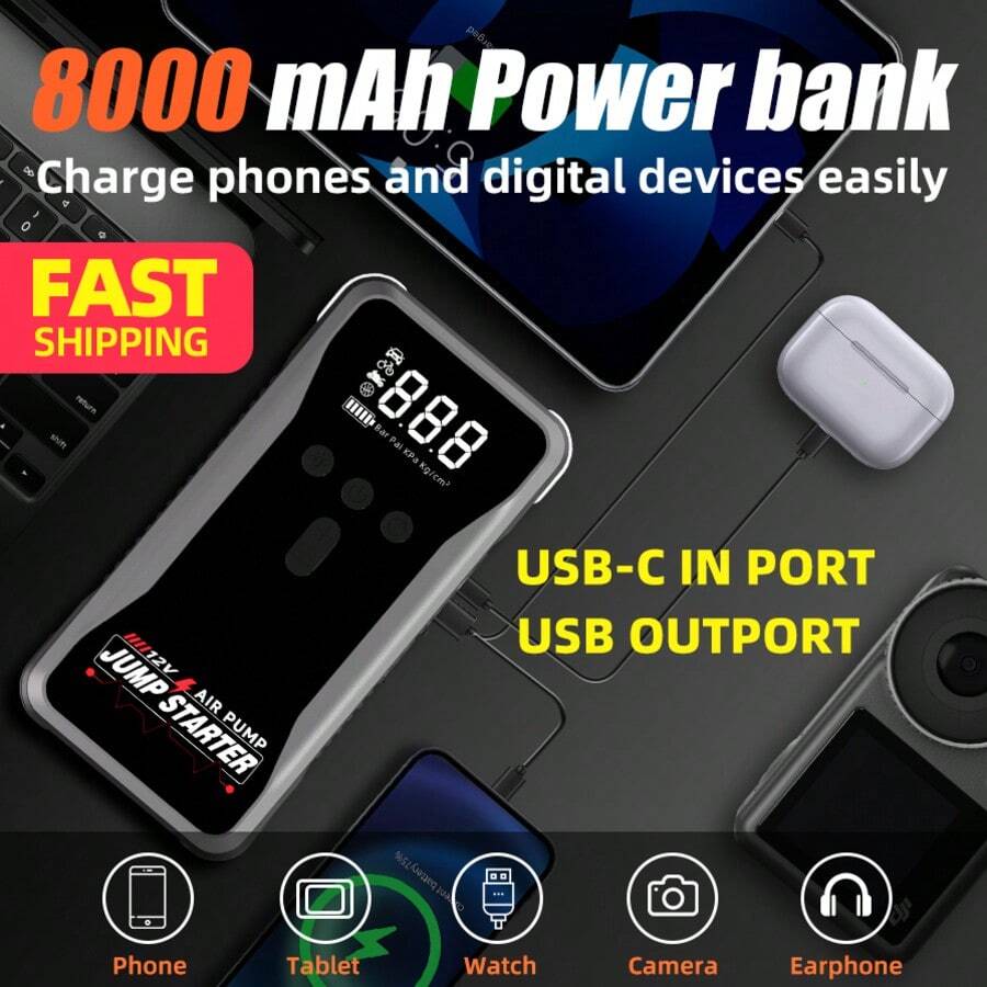 8000mAh Portable Car Jump Star - Portable Jump Starter avis et prix