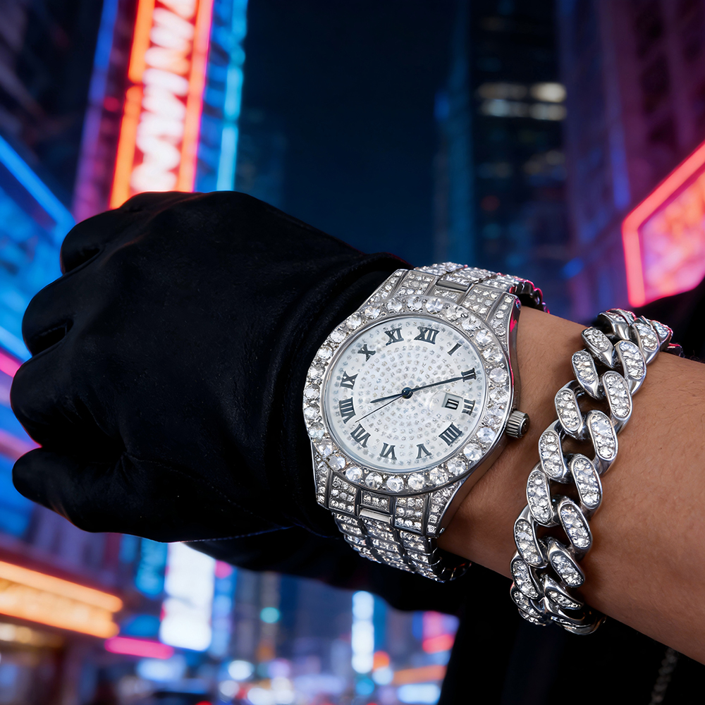 1 Hip-hop Full Diamond Silver  - Car Accessories For Boys avis et prix