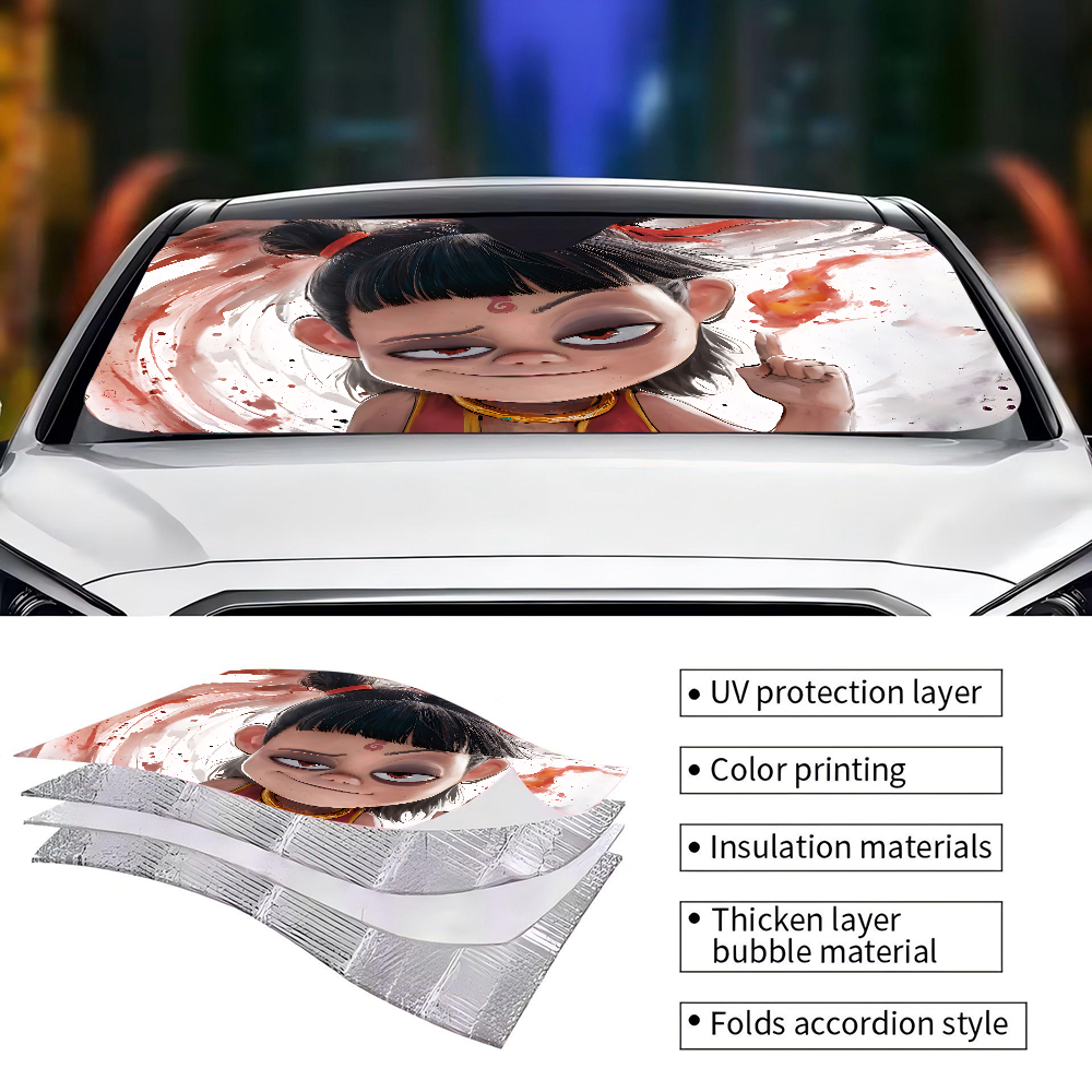 N-Ne Zha 2 Anime Car Windshiel - Windshield Sun Shade avis et prix