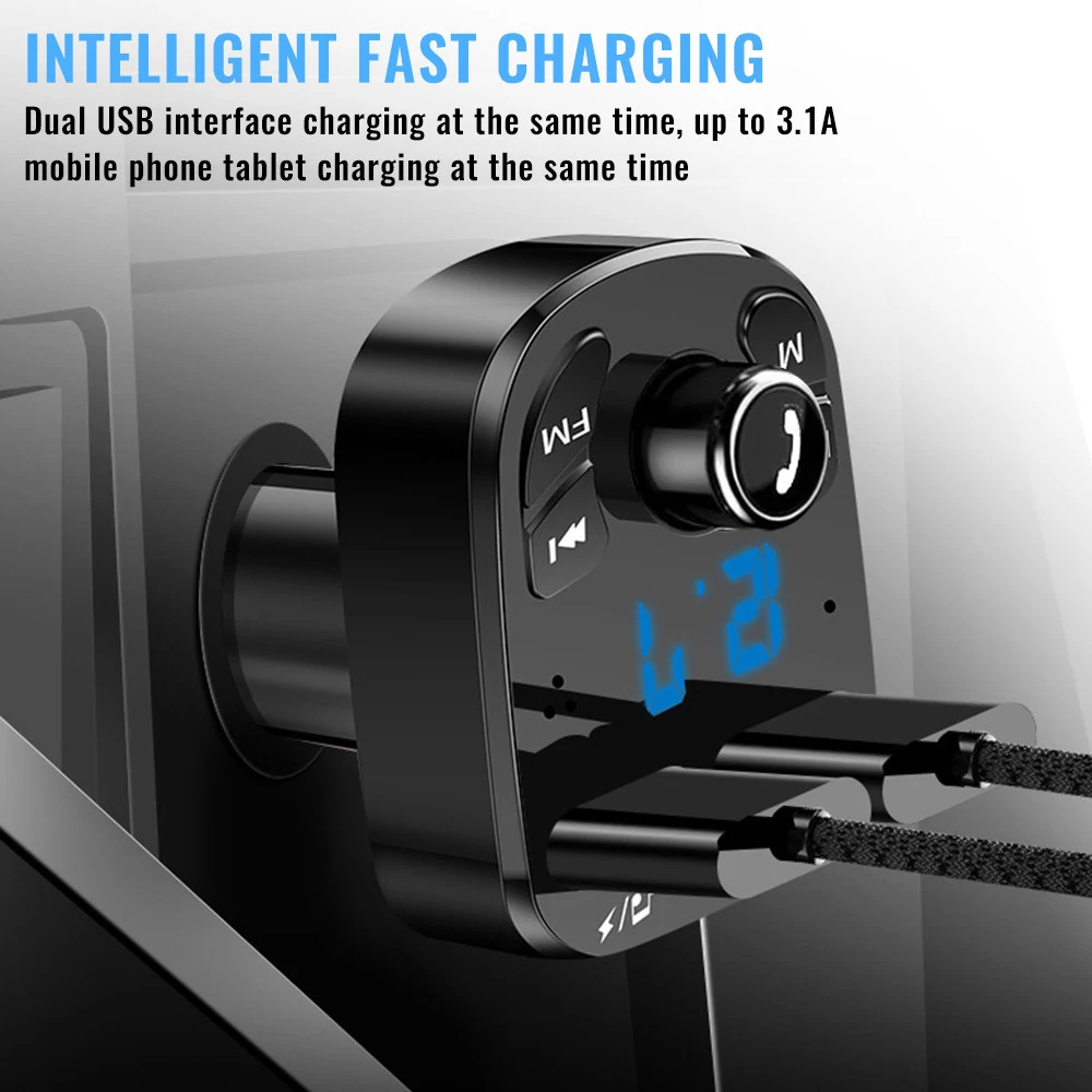 Hands-free Bluetooth 5.0 MP3 C - Wireless Car Charger avis et prix