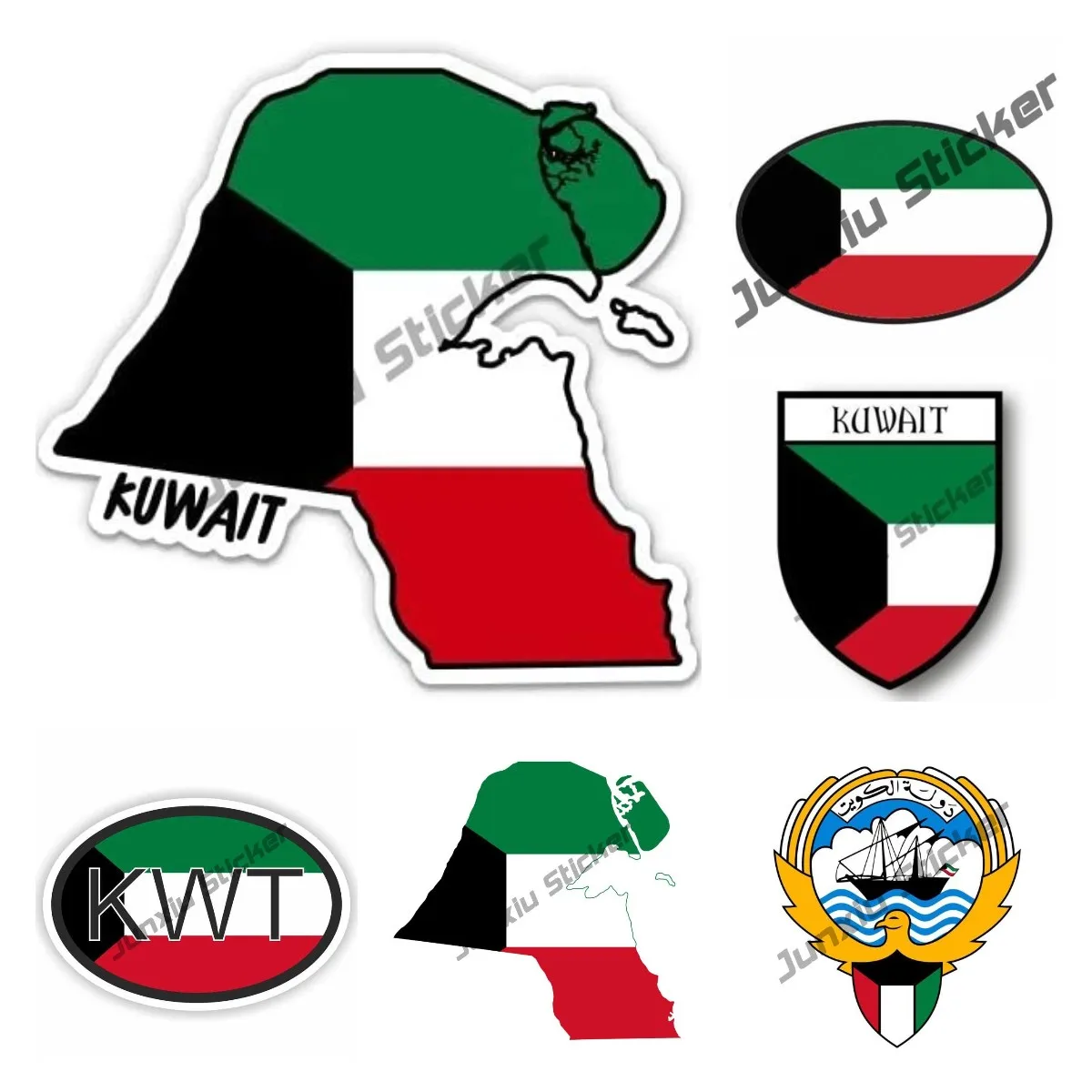 Kuwait Map with Flag Vinyl Sti - Car Accessories Kuwait avis et prix
