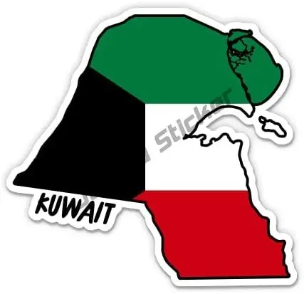 Kuwait Map with Flag Vinyl Sti - Car Accessories Kuwait avis et prix