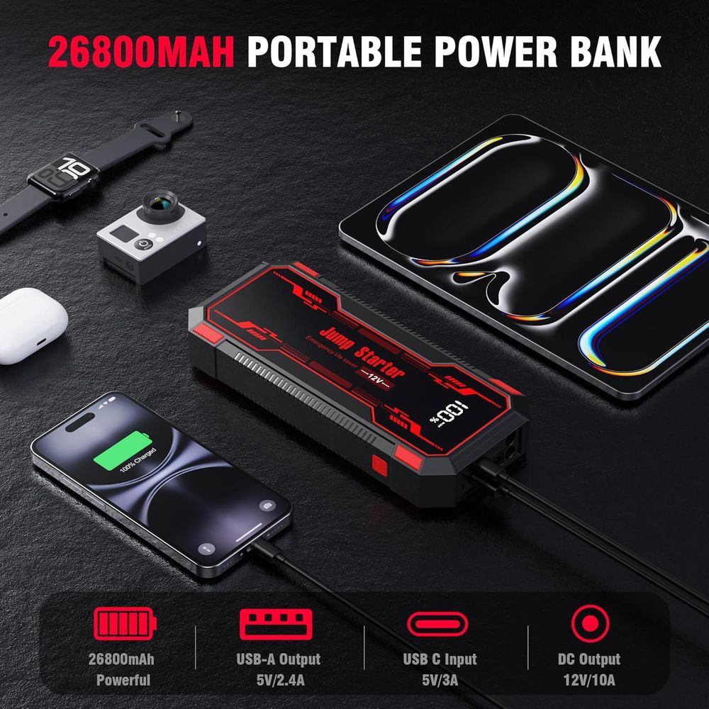 6000A Portable Car Jump Starte - Portable Jump Starter avis et prix