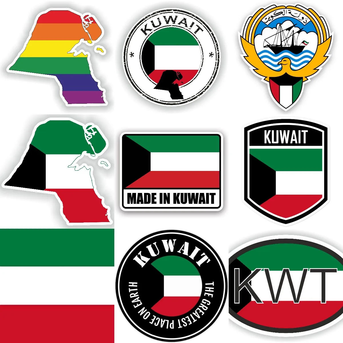 KWT Kuwait Flag Map National E - Car Accessories Kuwait avis et prix