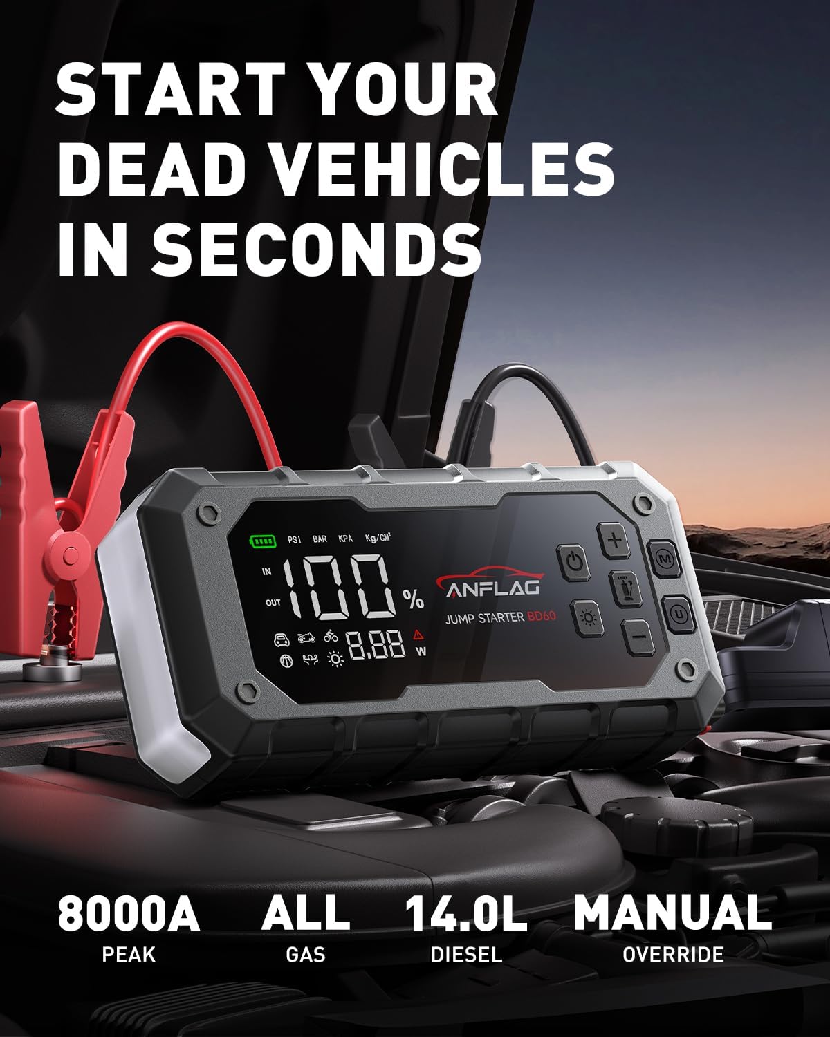 8000A Car Jump Starter with Ai - Portable Jump Starter avis et prix