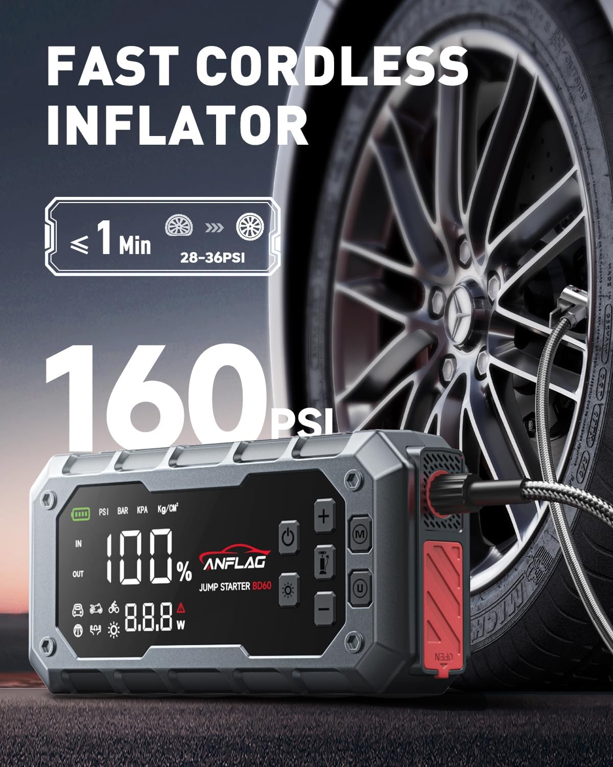 8000A Car Jump Starter with Ai - Portable Jump Starter avis et prix