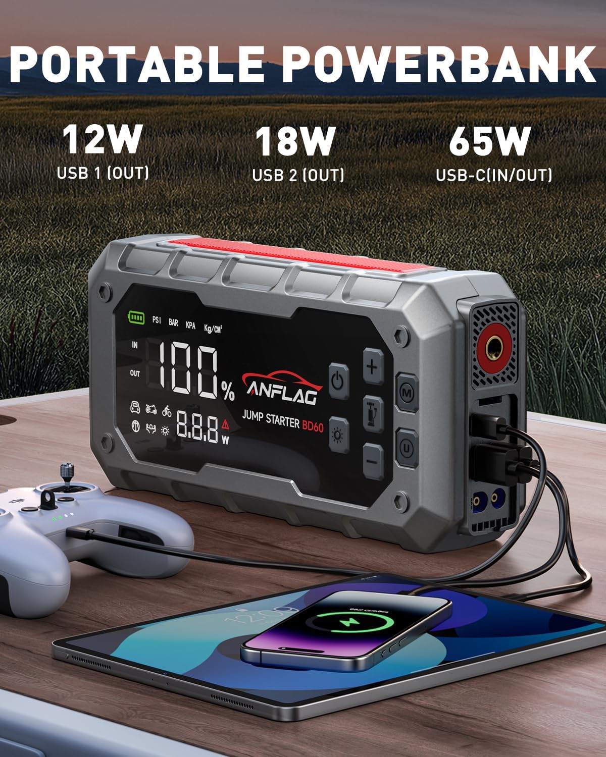 8000A Car Jump Starter with Ai - Portable Jump Starter avis et prix
