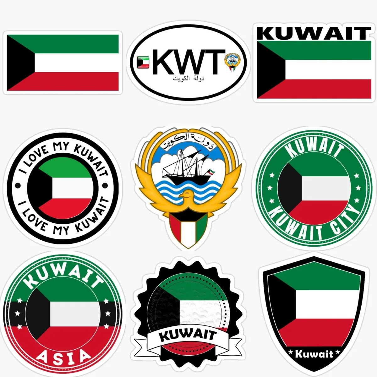 KWT Kuwait Flag National Emble - Car Accessories Kuwait avis et prix